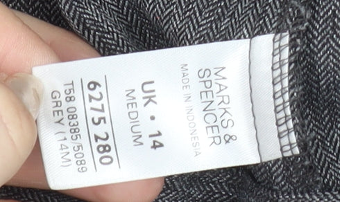 Marks and Spencer Womens Grey Size 14 Polyester Straight Leg Trousers