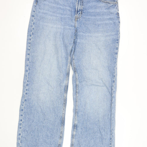 H&M Divided Women's Blue Wide-Leg High Rise Jeans Size 14