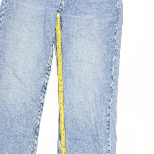 H&M Divided Women's Blue Wide-Leg High Rise Jeans Size 14