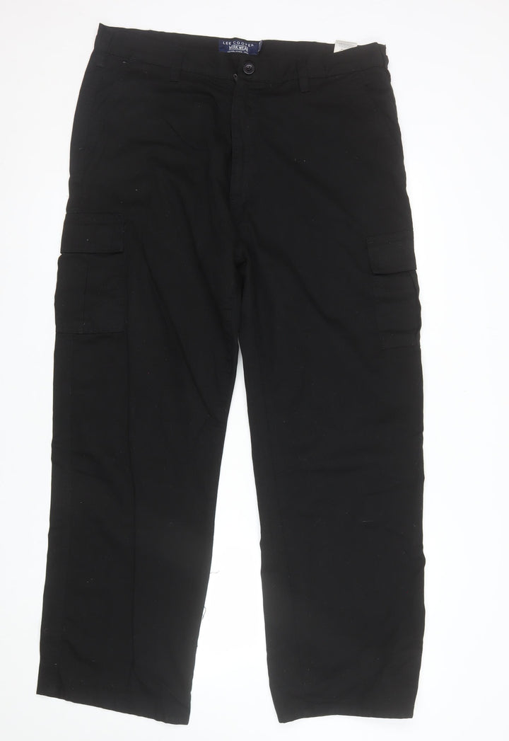 Lee Cooper Workwear Men's Black Cargo Trousers W38 L31
