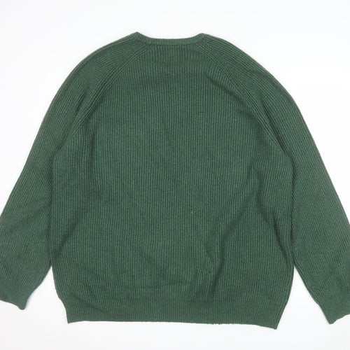 Marks and Spencer Men's Green 3XL Chunky Knit Wool Pullover Jumper