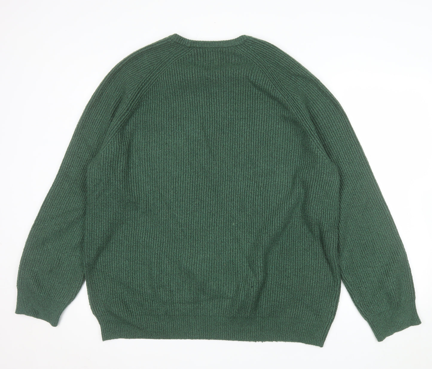 Marks and Spencer Men's Green 3XL Chunky Knit Wool Pullover Jumper
