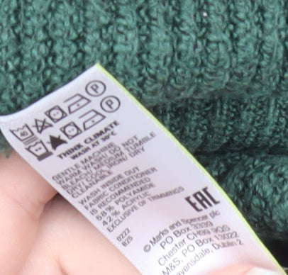 Marks and Spencer Men's Green 3XL Chunky Knit Wool Pullover Jumper
