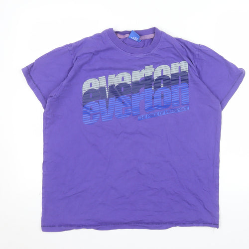 Everton Men's Purple Graphic Football T-Shirt Size M