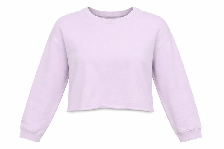 Miss Selfridge Women Lilac Crop Pullover Sweatshirt UK 8 Cotton