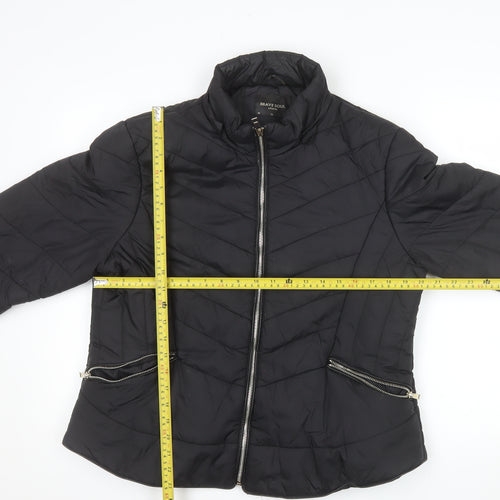 Brave Soul Women's Black Quilted Puffer Jacket Size 16 XL