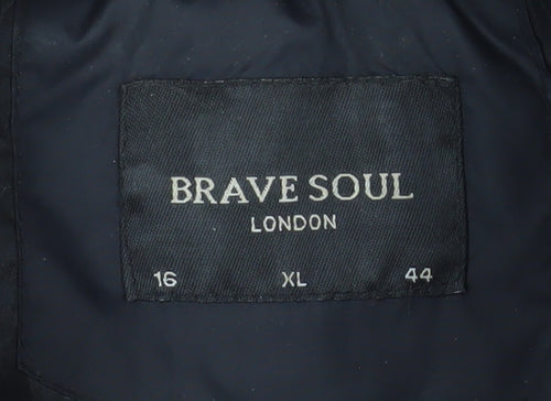Brave Soul Women's Black Quilted Puffer Jacket Size 16 XL