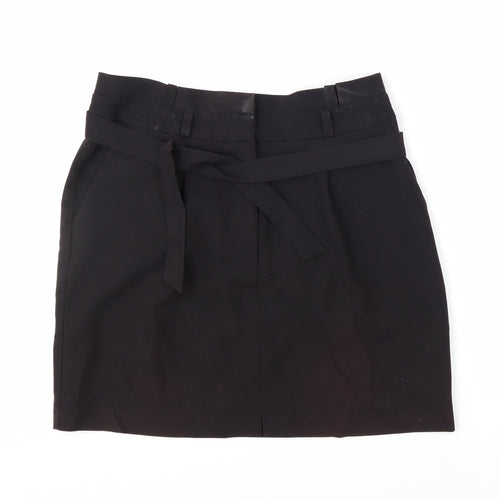 New Look Women’s Black Belted Knee Length Pencil Skirt Size 10