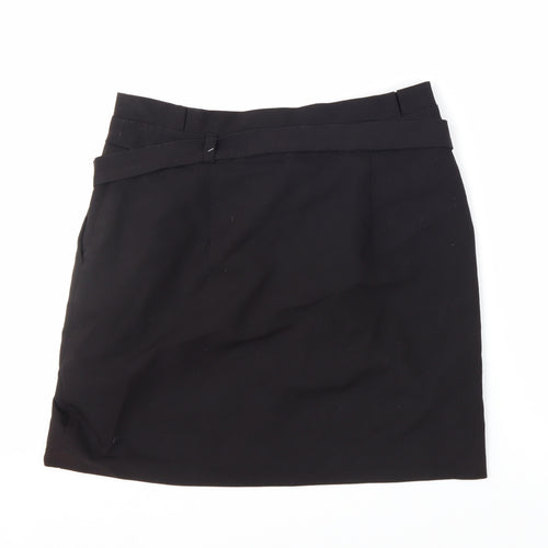 New Look Women’s Black Belted Knee Length Pencil Skirt Size 10