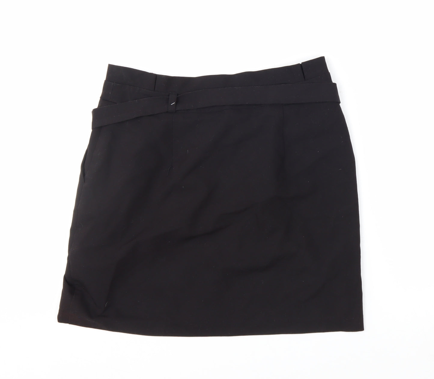 New Look Women’s Black Belted Knee Length Pencil Skirt Size 10