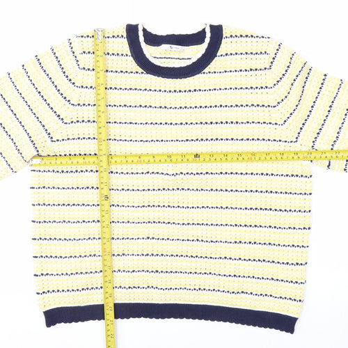 Tu Women Multicoloured Striped Crew Neck Cotton Jumper Size 14