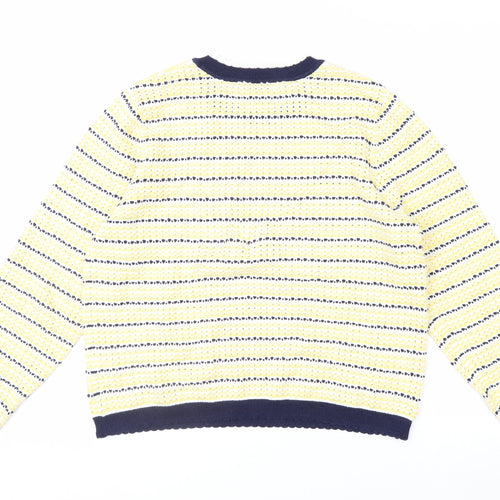 Tu Women Multicoloured Striped Crew Neck Cotton Jumper Size 14