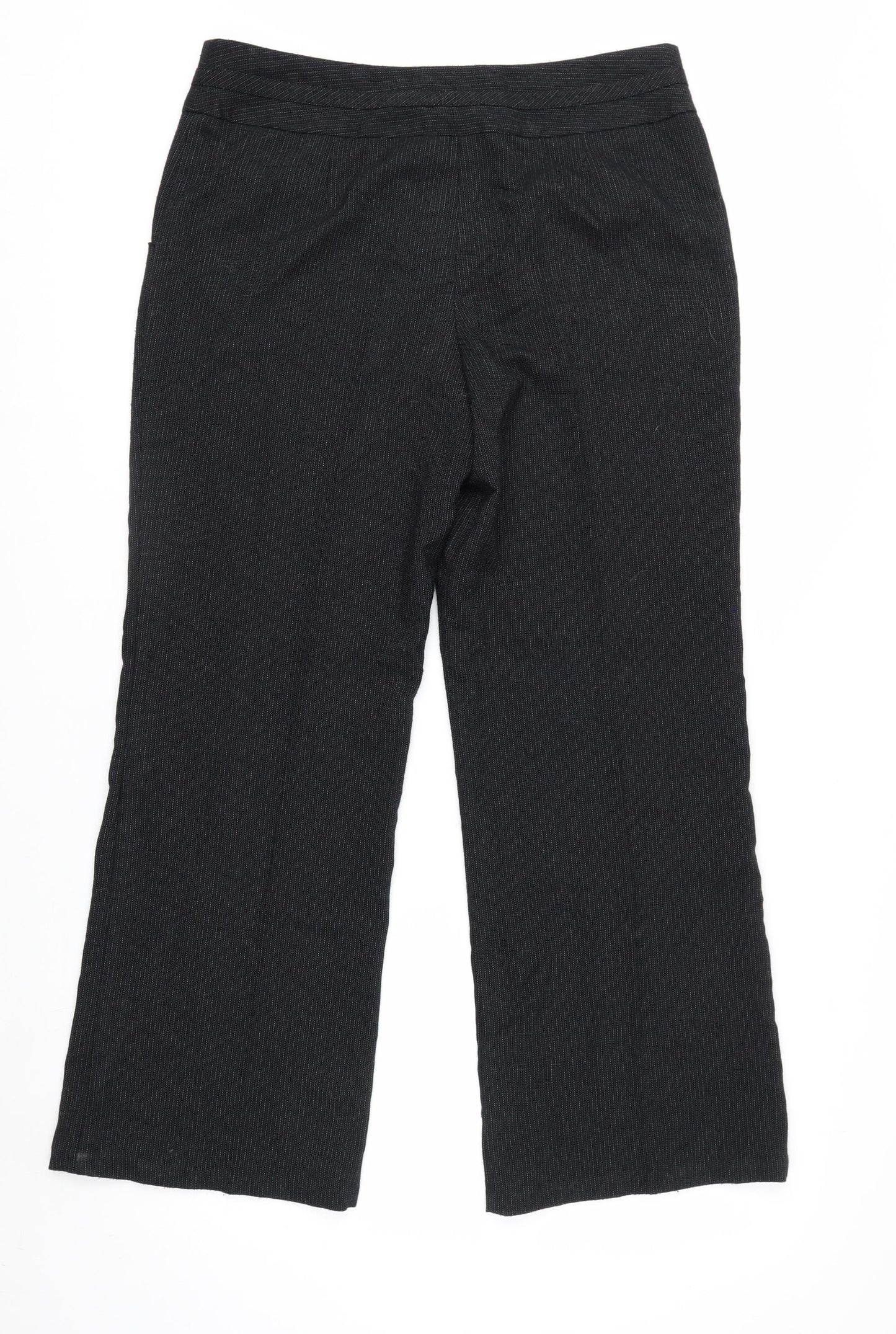 Marks and Spencer Women’s Black Wide-Leg Knit Trousers Size 14