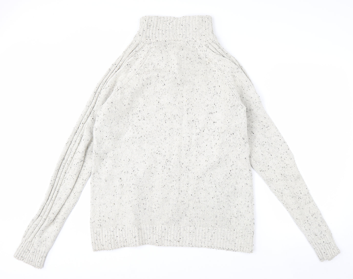 Boston Crew Men's Beige Cable-Knit High Neck Pullover Jumper Size M