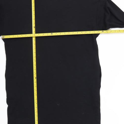 Monki Womens Black Long Sleeve Tunic Sweatshirt Dress Size 12