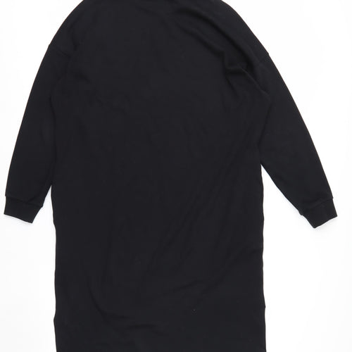 Monki Womens Black Long Sleeve Tunic Sweatshirt Dress Size 12