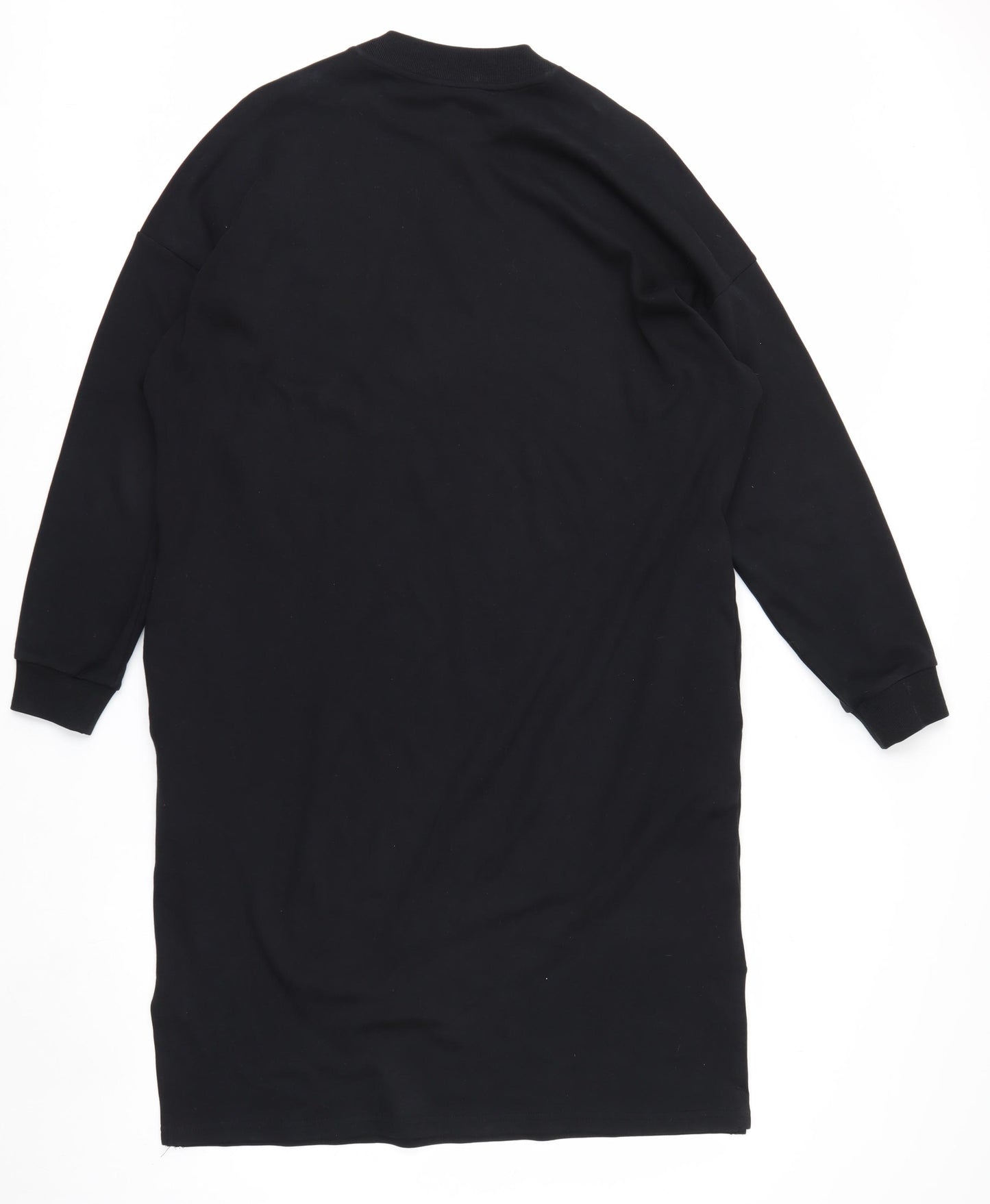 Monki Womens Black Long Sleeve Tunic Sweatshirt Dress Size 12