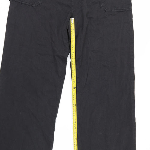 George Women's Black Cargo Trousers Size 16 Long Length Cotton Twill