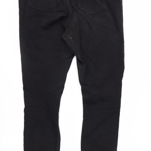 George Women's Black Size 14 Long Skinny Jeans Stretch Denim