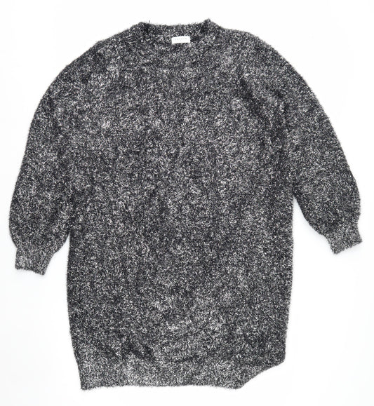 Papaya Women Black L Shimmery Long Sleeve Pullover Jumper