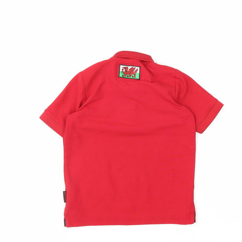 Wales Boys Red Polo Shirt 4 Years Embroidered Welsh Dragon Sports Top