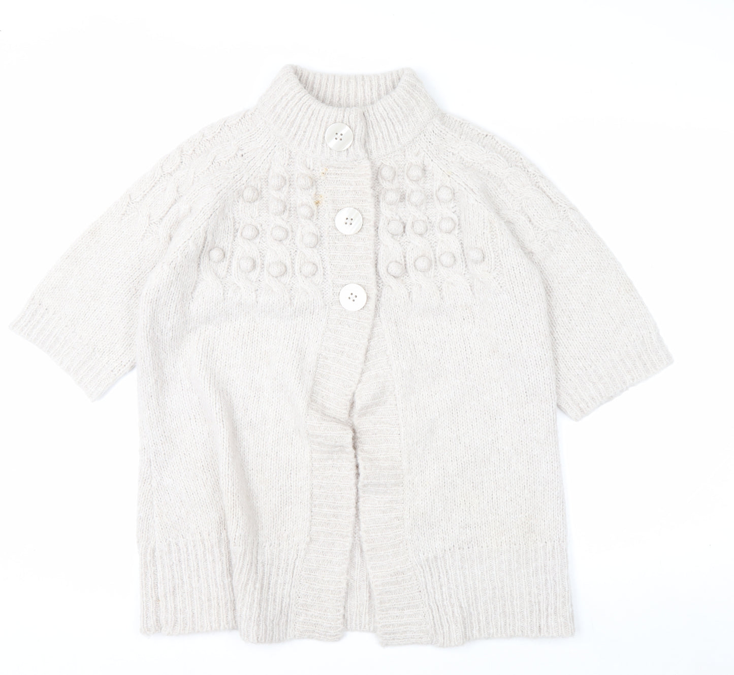 Evans Women’s Ivory Chunky Knit Button Cardigan Size 14
