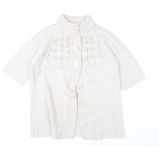 Evans Women’s Ivory Chunky Knit Button Cardigan Size 14