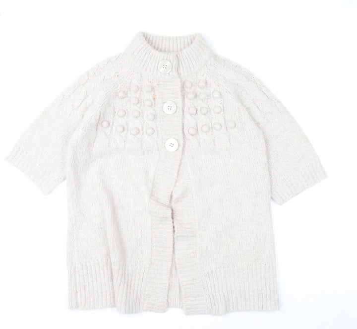 Evans Women’s Ivory Chunky Knit Button Cardigan Size 14