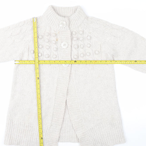 Evans Women’s Ivory Chunky Knit Button Cardigan Size 14