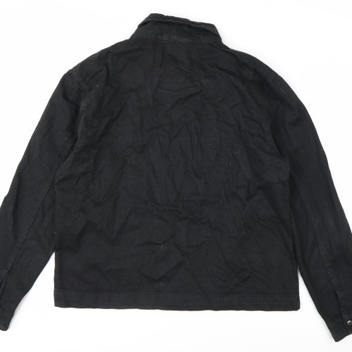 Brave Soul Men's Black Cotton Zip Jacket XL Classic Style