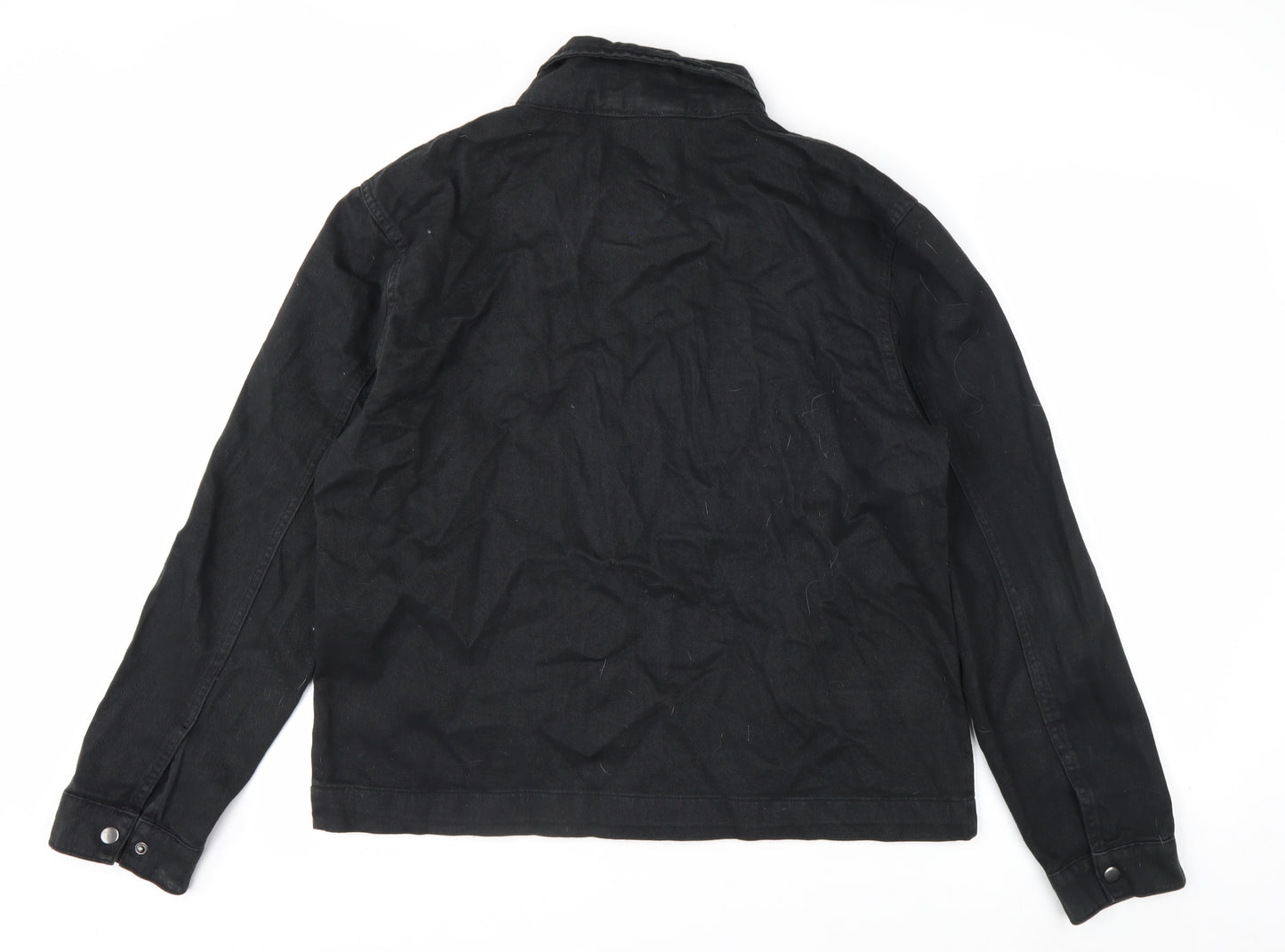 Brave Soul Men's Black Cotton Zip Jacket XL Classic Style
