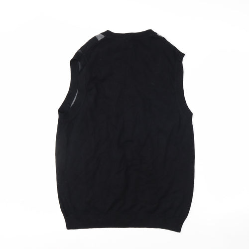 Axcess Men's Black Argyle Cotton Sleeveless V-Neck Vest Size S