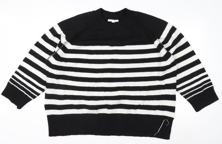 Next Women’s Black White Striped Crew Neck Knit Jumper XL