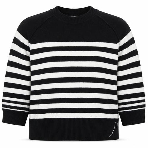 Next Women’s Black White Striped Crew Neck Knit Jumper XL