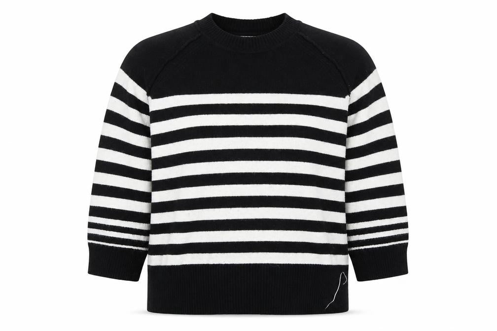 Next Women’s Black White Striped Crew Neck Knit Jumper XL