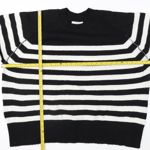 Next Women’s Black White Striped Crew Neck Knit Jumper XL