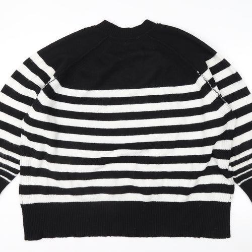 Next Women’s Black White Striped Crew Neck Knit Jumper XL