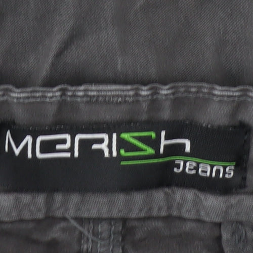 Merish Men's Grey Straight Leg Chino Trousers Size 36x34