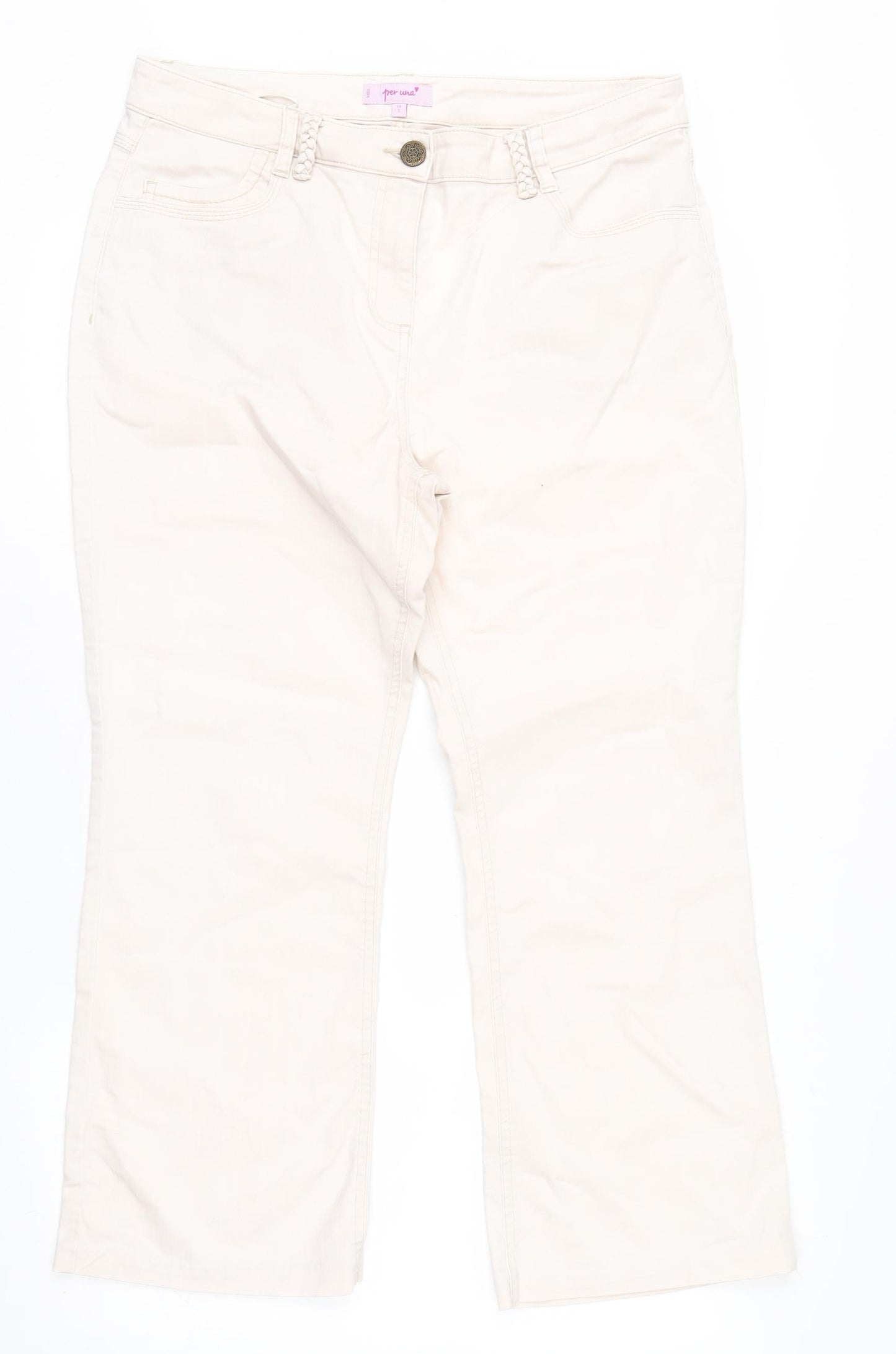 Marks and Spencer Per Una Beige Cropped Jeans Women’s Size 14 Regular Fit
