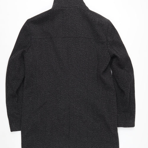 Next Men’s Grey Wool Blend Herringbone Mid-Length Overcoat L