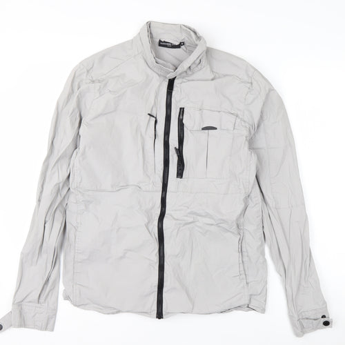 Alessandro Zavetti Men's Grey Cotton Windbreaker Jacket M