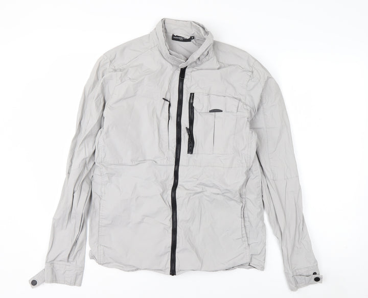Alessandro Zavetti Men's Grey Cotton Windbreaker Jacket M