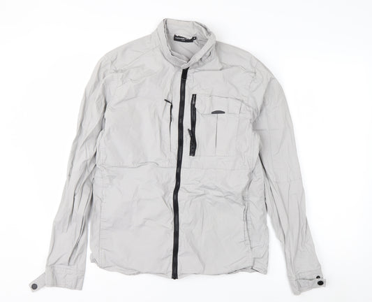 Alessandro Zavetti Men's Grey Cotton Windbreaker Jacket M