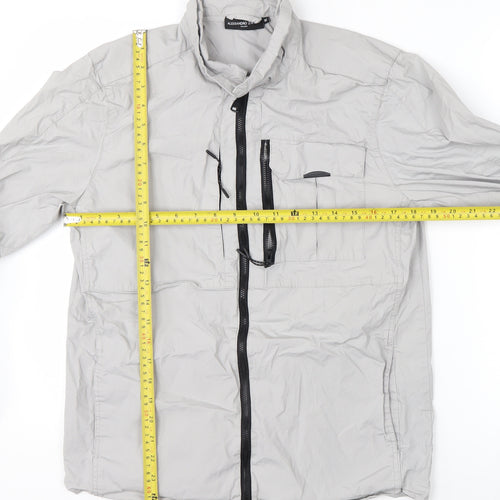 Alessandro Zavetti Men's Grey Cotton Windbreaker Jacket M
