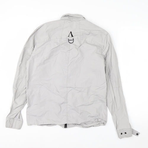 Alessandro Zavetti Men's Grey Cotton Windbreaker Jacket M