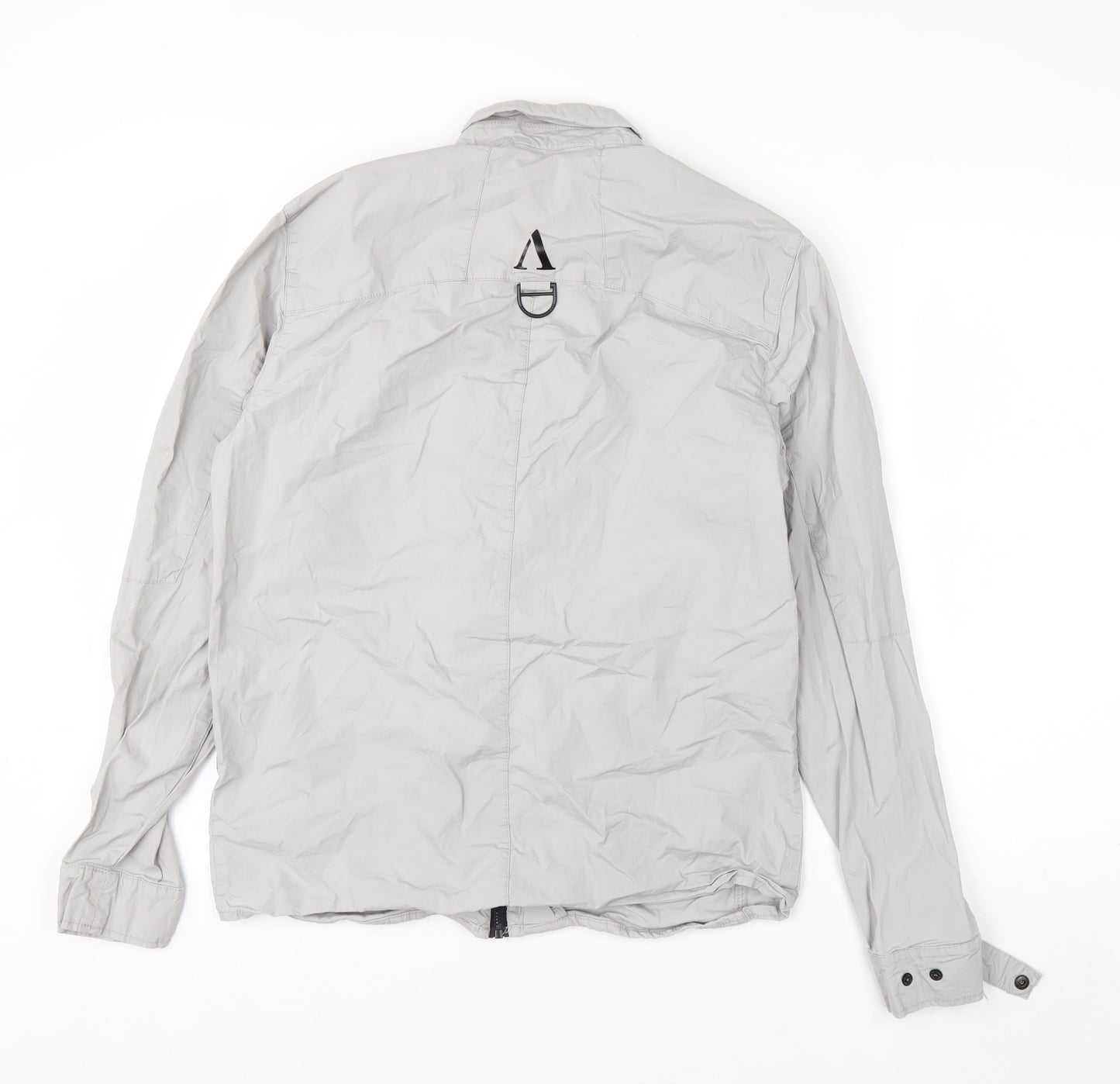 Alessandro Zavetti Men's Grey Cotton Windbreaker Jacket M
