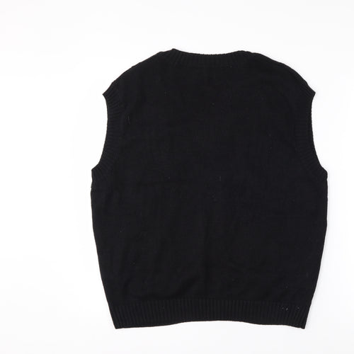 Simply Be Women’s Black Cable-Knit Sleeveless V-Neck Jumper Vest Size 16