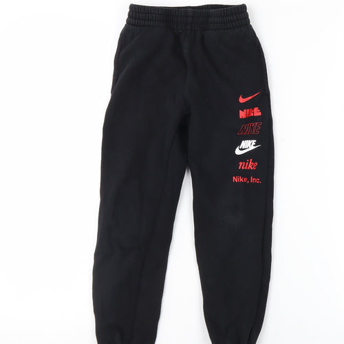 Nike Boys Black Jogger Activewear Trousers 6-7 Years Fleece Sweatpants