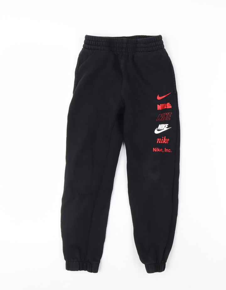 Nike Boys Black Jogger Activewear Trousers 6-7 Years Fleece Sweatpants