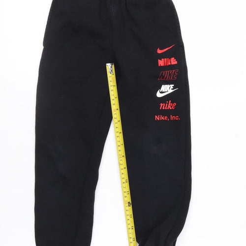 Nike Boys Black Jogger Activewear Trousers 6-7 Years Fleece Sweatpants